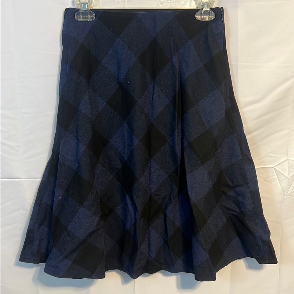 Blue and Black Checkered Skirt